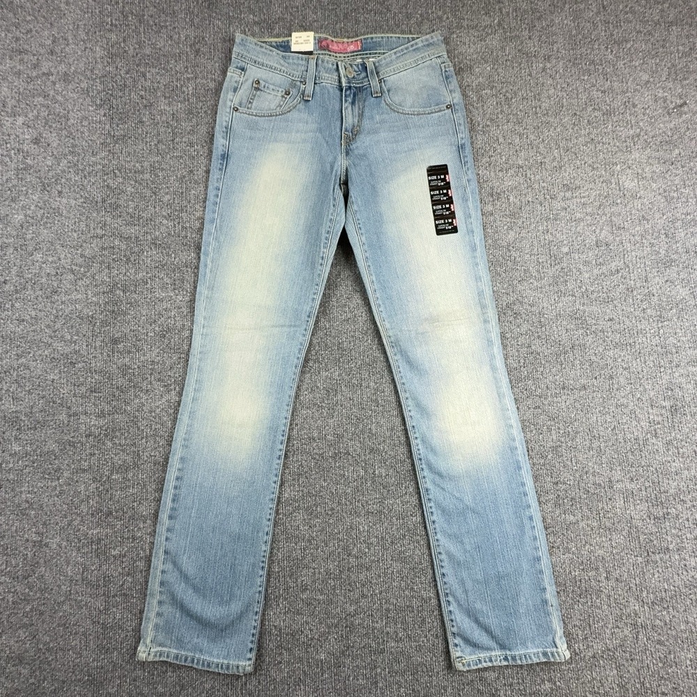 Y2K Levi's 518 Superlow Straight Jeans Juniors 3 Light Wash Low Rise Stretch